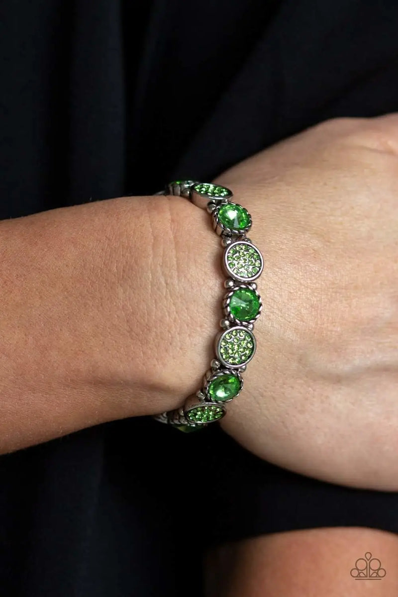 Paparazzi DESERT BLOSSOM green stretchy bracelet