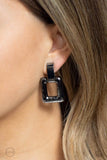 15 Minutes of FRAME - Black Earrings ❤️ Paparazzi