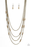 Metallic Monarch - Brass Necklace ❤️ Paparazzi