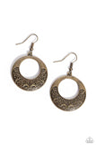 Secret Vineyards - Brass Earrings ❤️ Paparazzi
