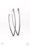 Nothing But Trouble - Black Hoop Earrings ~ Paparazzi