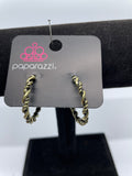 Plainly Panama - Brass Hoop Earrings ~ Paparazzi