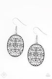 2018 October Fashion Fix Glistening silver filigree climbs an oval silver frame, creating a whimsical lure. Earring attaches to a standard fishhook fitting. Sold as one pair of earrings.  P5WH-SVXX-179HC