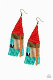 Beaded Boho - Red Earrings ~ Paparazzi