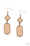 You Wood Be So Lucky - Copper Earrings ~ Paparazzi