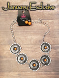 Me-Dallions Myself And I - Orange Necklace ~ Paparazzi