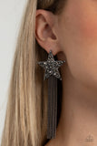 Superstar Solo - Black Earrings ❤️ Paparazzi
