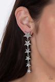 Americana Attitude - White Earrings ❤️ Paparazzi