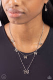 Butterfly Beacon - Silver Necklace ❤️ Paparazzi