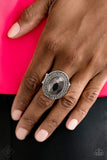 Castle Lockdown - Silver Ring ❤️ Paparazzi
