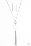 Cold Heart - White Necklace ~ Paparazzi