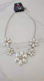 Fiercely Flowering - White Necklace ~ Paparazzi Life Of The Party
