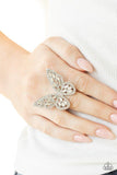 Flauntable Flutter - White Ring ~ Paparazzi Rings