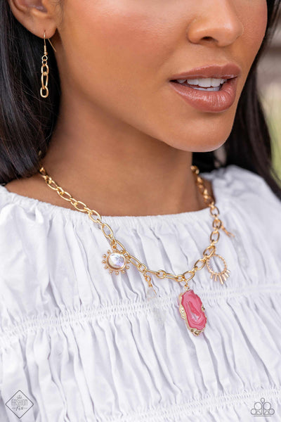 Geode Glam - Pink Necklace ❤️ Paparazzi