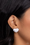 Glimmering Love - White Earrings ❤️ Paparazzi