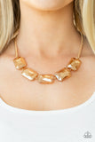 Heard It On The Heir-Waves - Gold Necklace ~ Paparazzi Empower Me Pink