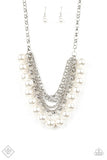 One-Way Wall Street - White Necklace ~ Paparazzi