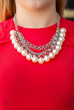 One-Way Wall Street - White Necklace ~ Paparazzi