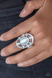 Over The MOONFLOWER - Blue Ring ❤️ Paparazzi
