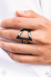 Rebel Edge - Black Ring ~ Paparazzi Fashion Fix
