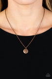 Stamped Sentiment - Copper Necklace ❤️ Paparazzi