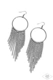 Streamlined Shimmer - Black Earrings ❤️ Paparazzi