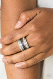 Black and white rhinestone encrusted bands stack across the finger for a glamorous look. Features a stretchy band for a flexible fit. P4RE-BKXX-165XX