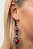 Victorian Villa - Red Earrings ❤️ Paparazzi