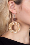 Wildly Wicker - Brown Earrings ❤️ Paparazzi