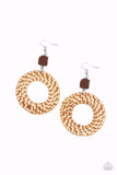 Wildly Wicker - Brown Earrings ❤️ Paparazzi