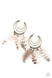 Freely Free Bird - Brass Earrings ❤️ Paparazzi