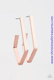 Geo Grand - Copper Hoop Earrings ~ Paparazzi