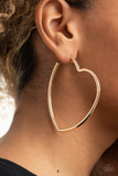 Heartbreaker Hustle - Gold Earrings ❤️ Paparazzi