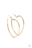 Heartbreaker Hustle - Gold Earrings ❤️ Paparazzi