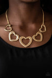 Hearty Hearts - Gold Necklace ~ Paparazzi
