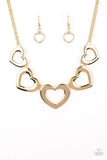 Hearty Hearts - Gold Necklace ~ Paparazzi