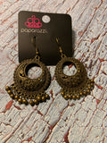Thrifty Traveler - Brass Earrings Paparazzi Fashion Fix