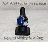 Natural Motley - Blue Ring ❤️ Paparazzi