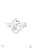 Over The Top Glamour - White Ring ~ Paparazzi Fashion Fix