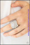 Scandalous Shimmer - White Ring ~ Paparazzi