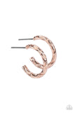 Triumphantly Textured - Rose Gold Earrings ❤️ Paparazzi