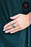 2018 September Fashion Fix - Magnificent Musings Varying in cut and shimmer, glittery hematite rhinestones stack into a glamorous band across the finger. Features a dainty stretchy band for a flexible fit. P4DA-BKXX-069GT