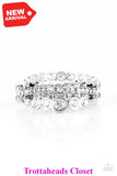 Cherish The Glitter - White Ring ~ Paparazzi Rings