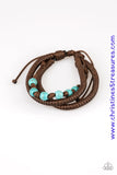 Desert Quest - Blue Slip Knot Bracelet ~ Paparazzi