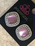 Dew What I - Pink Clip-On Earrings ~ Paparazzi