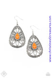Floral Frill - Orange Earrings ~ Paparazzi Fashion Fix