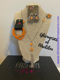 Floral Frill - Orange Earrings ~ Paparazzi Fashion Fix