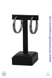 Glitzy By Association - Black Earrings ~ Paparazzi Blockbusters