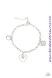 Hearts And Harps - White Bracelet ~ Paparazzi Bracelets
