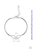 Hibiscus Hipster - White Bracelet ~ Paparazzi Bracelets